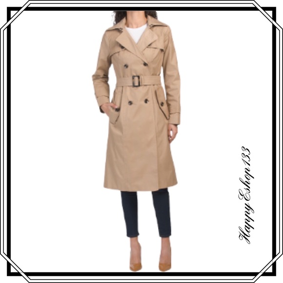 london fog midi double breasted trench coat